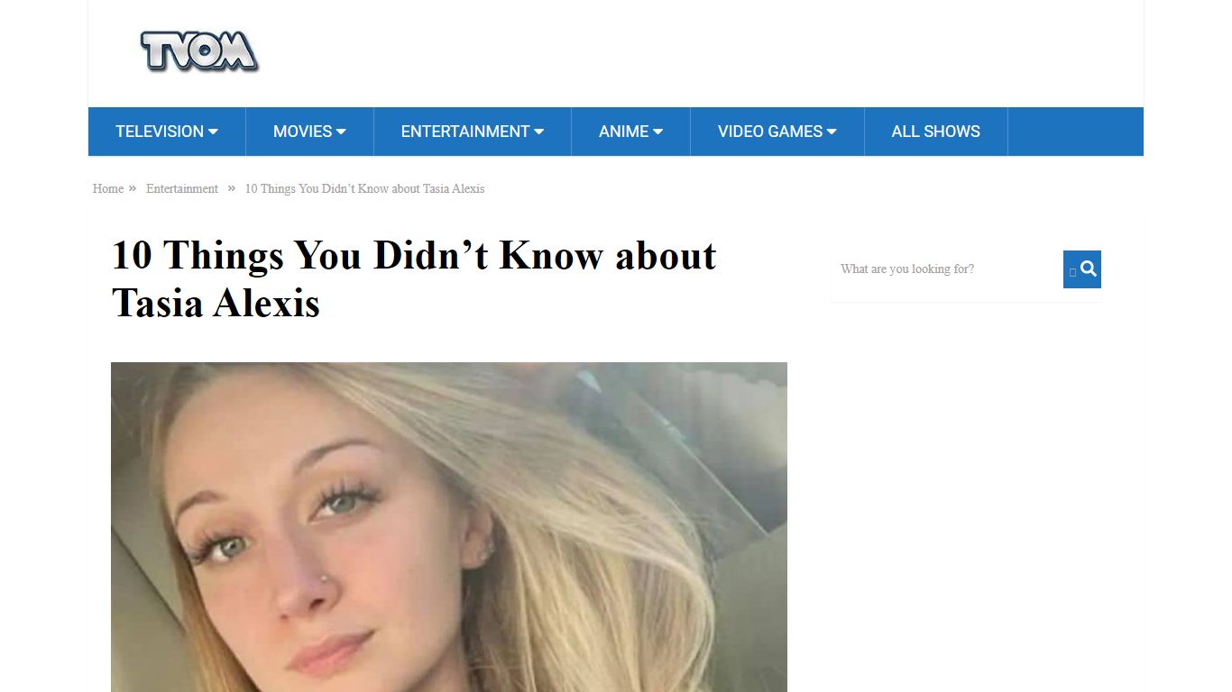 10 Things You Didn’t Know about Tasia Alexis - TVOvermind